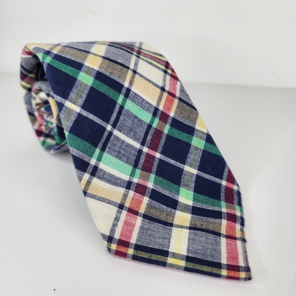SADDLEBRED Multi-color Plaid Tie.